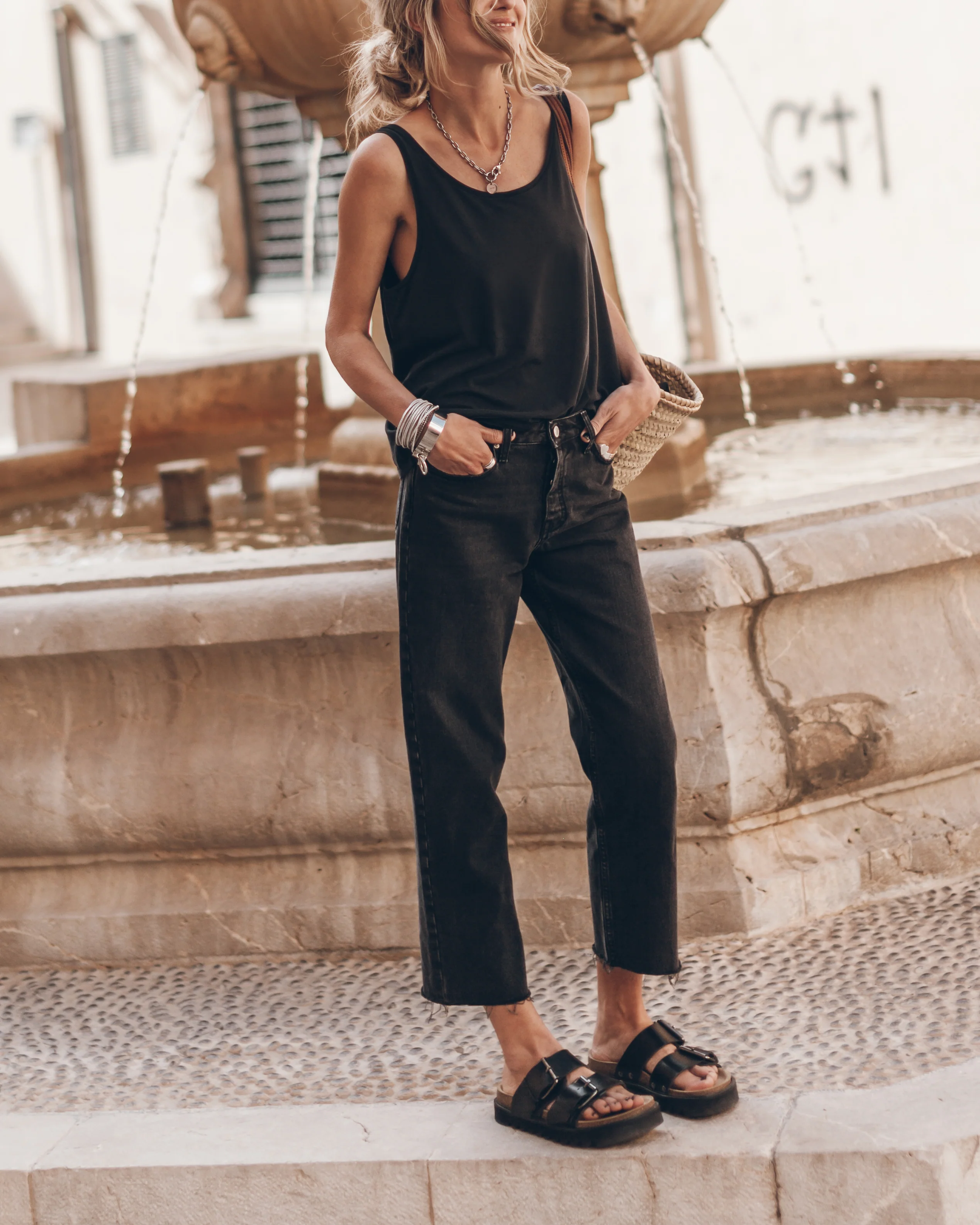 The Black Cropped Straight Jeans - Image 7