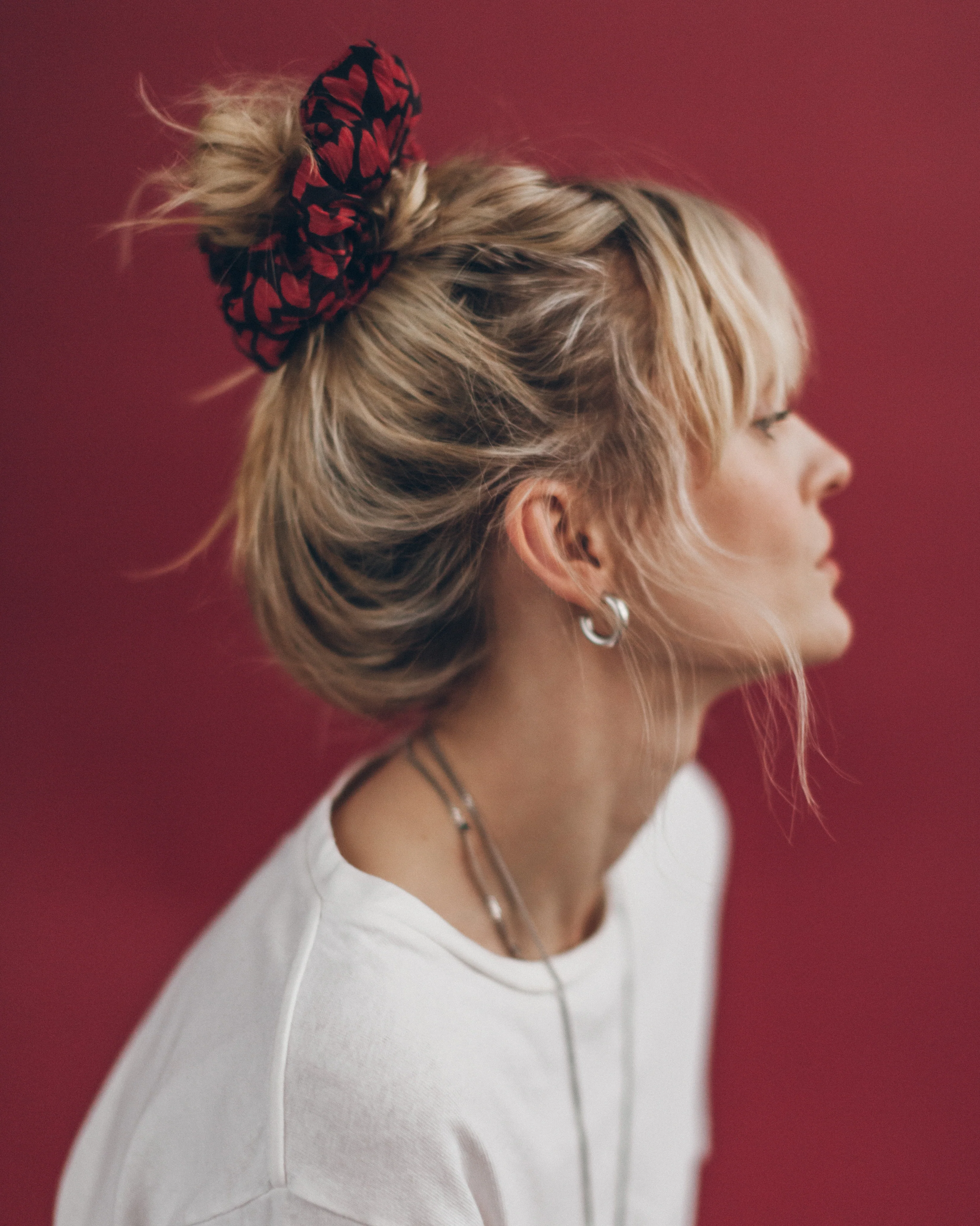 The Red Hearts Crinkle Scrunchie - Image 2
