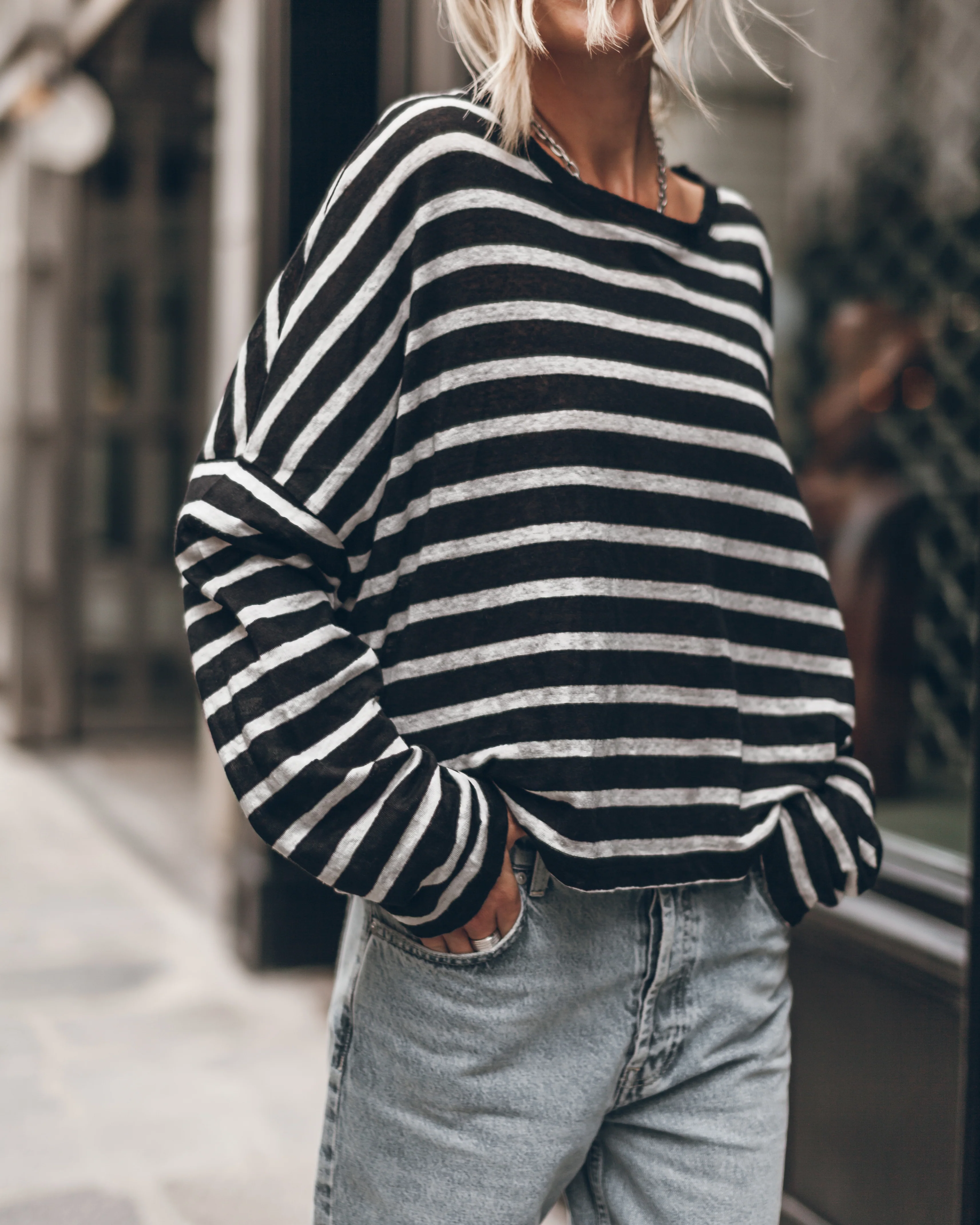 The Striped Loose Linen Longsleeve - Image 5