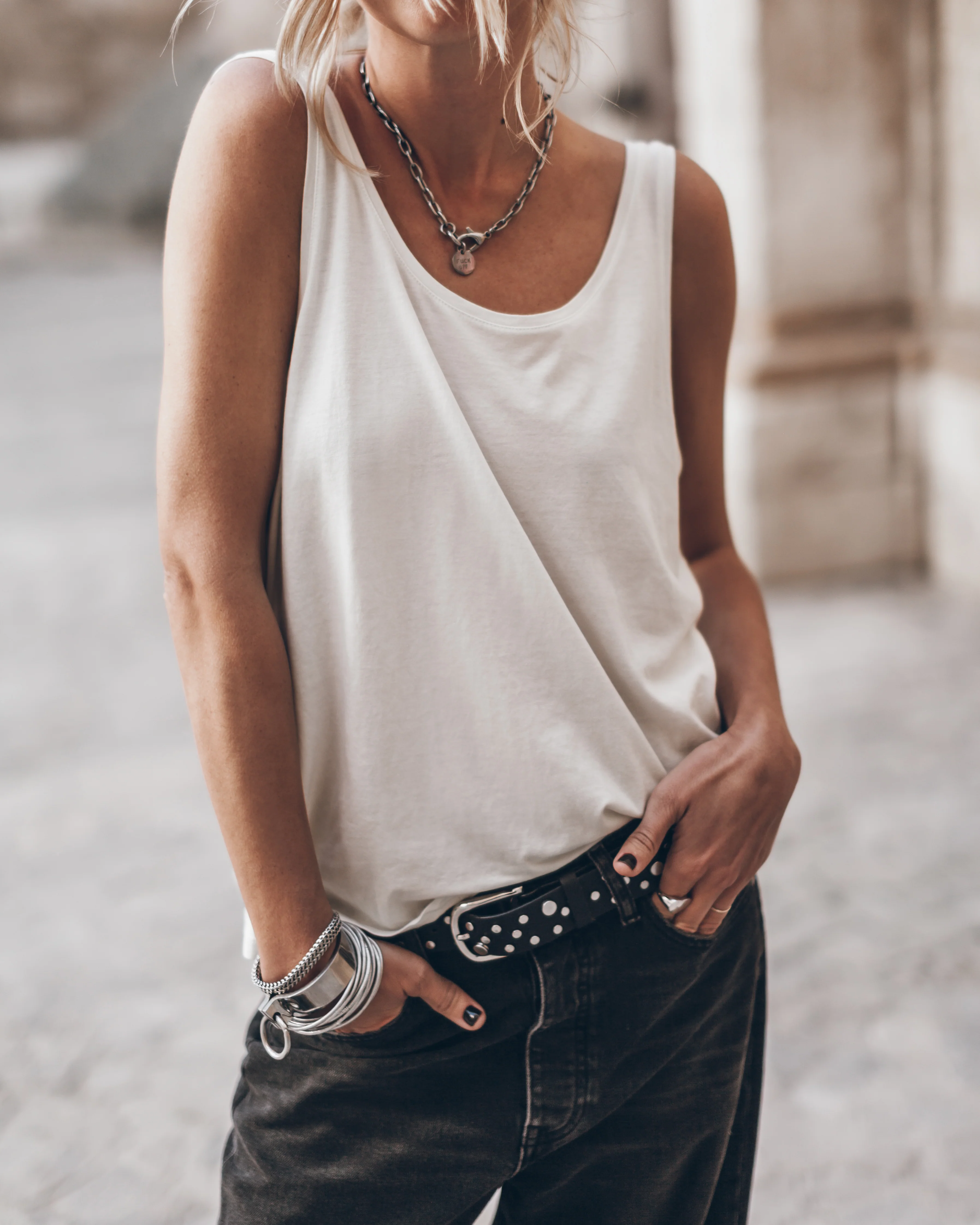 The White Low Back Base Tank Top - Image 6