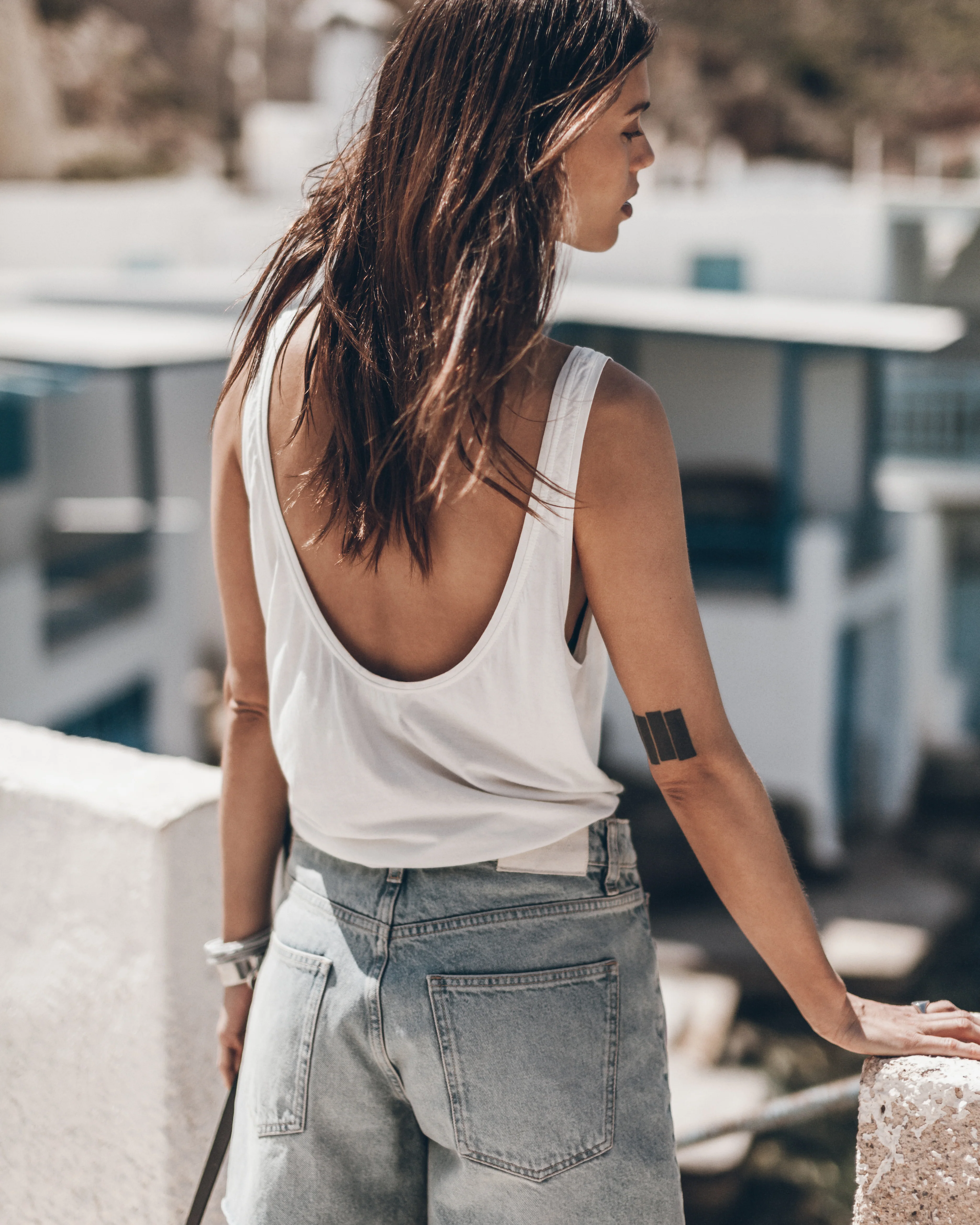 The White Low Back Base Tank Top - Image 3