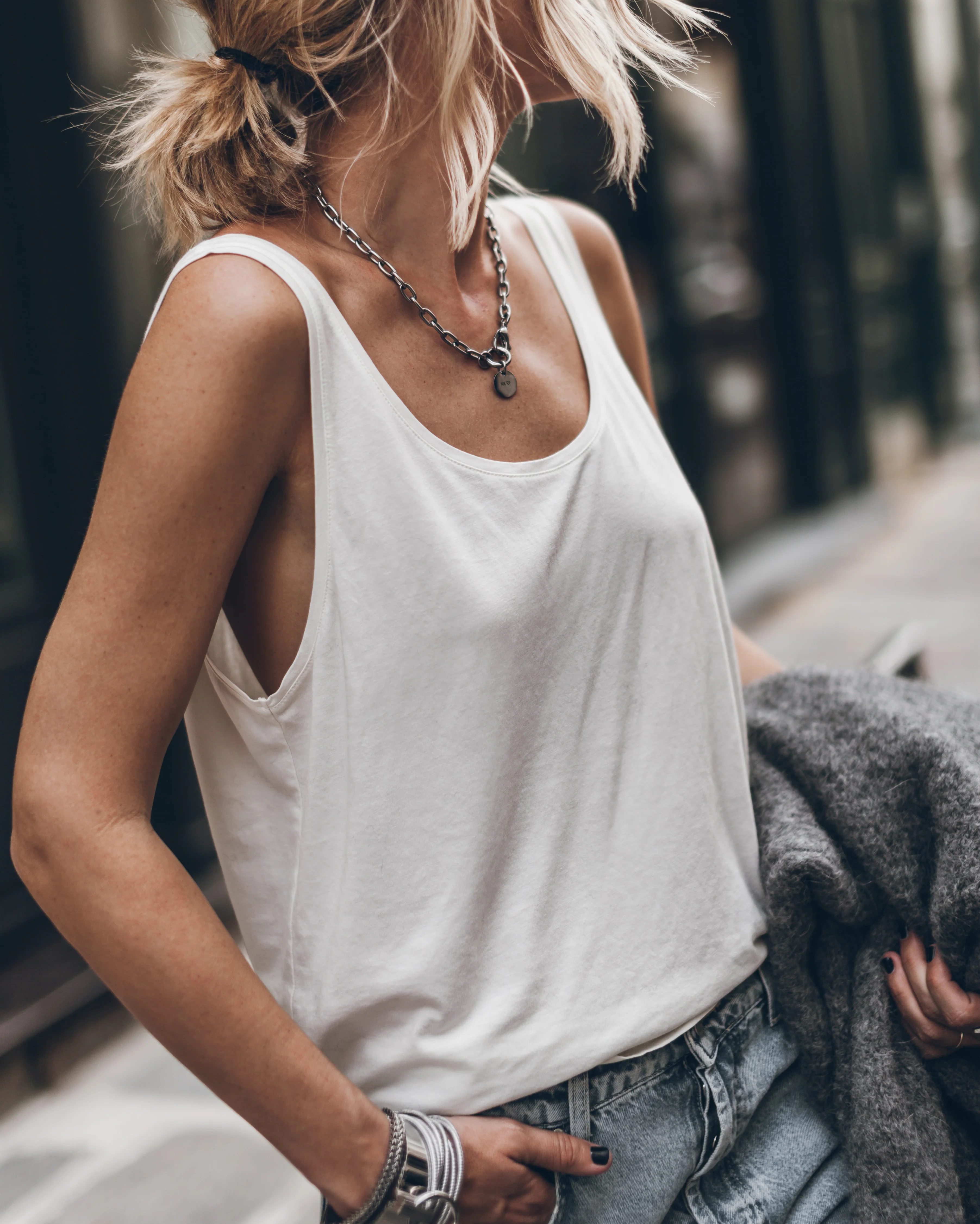 The White Low Back Base Tank Top - Image 4