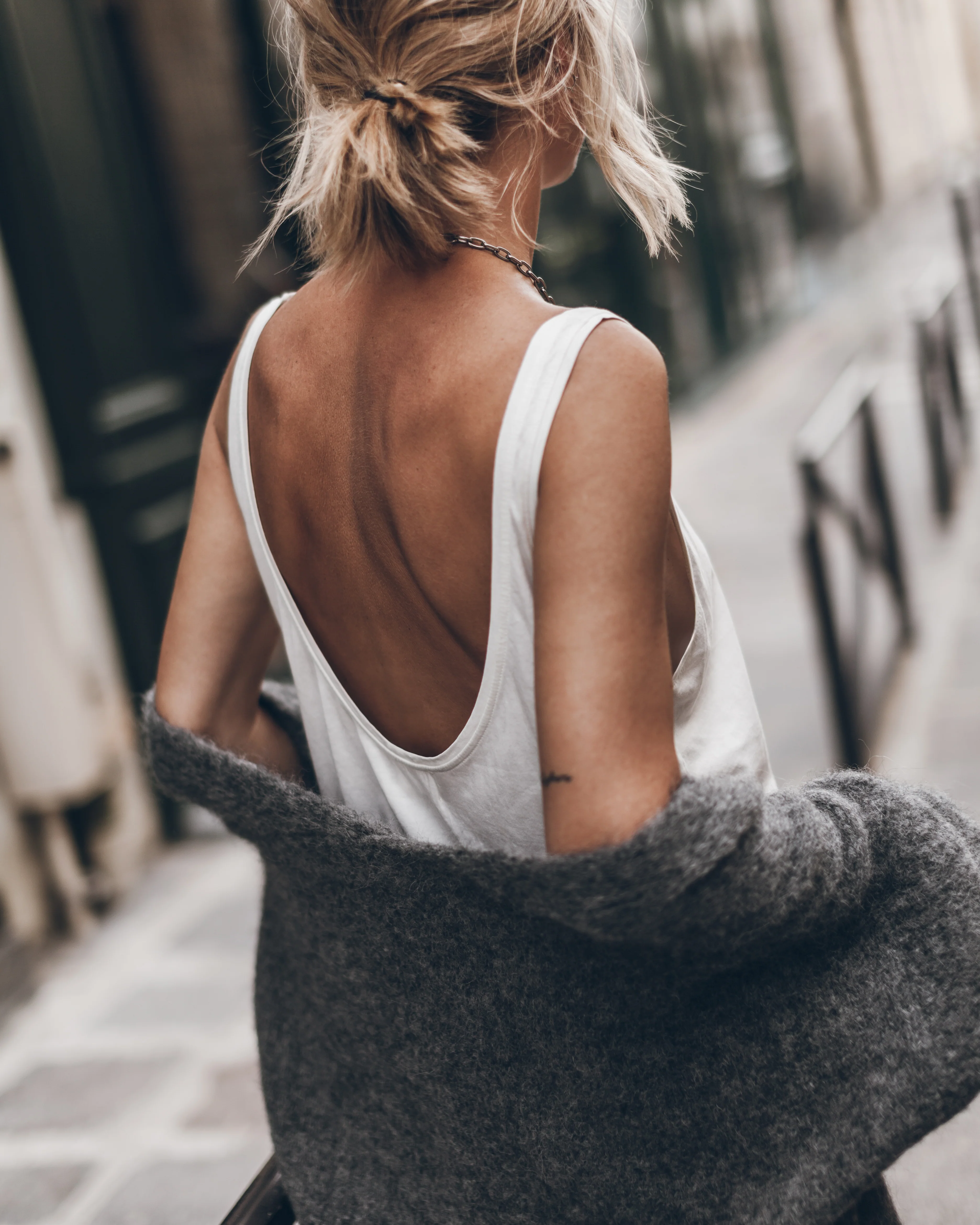 The White Low Back Base Tank Top - Image 7