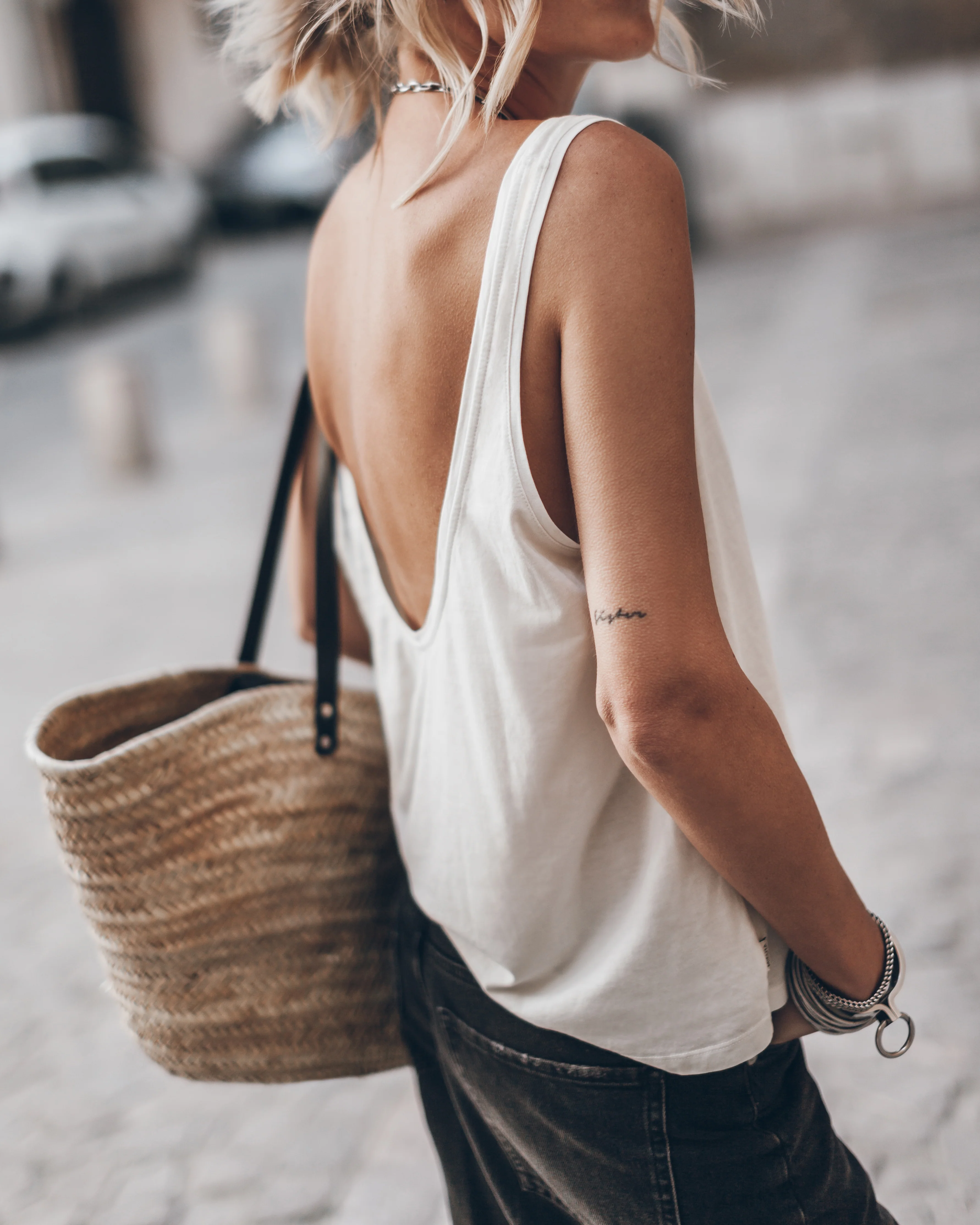 The White Low Back Base Tank Top - Image 8